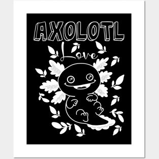 Axolotl Black Posters and Art